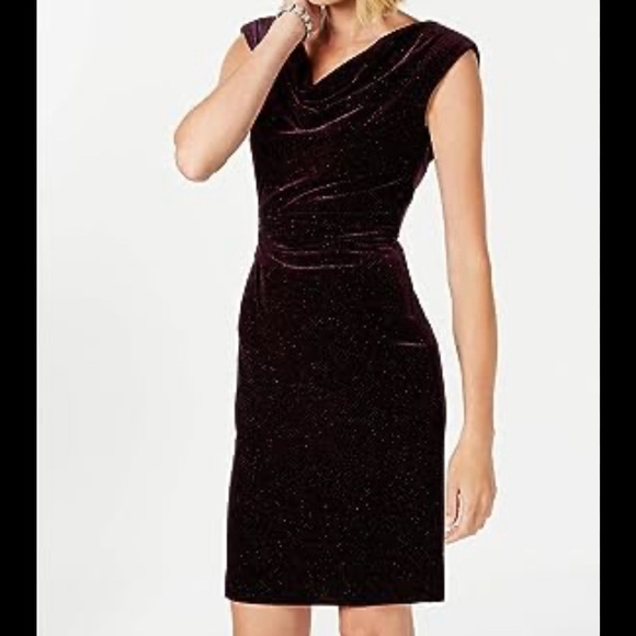 JESSICA HOWARD Velvet Cowl Sheath Dress - Picture 3 of 6